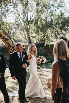 Lauren And Dan Walking The Aisle With Frank