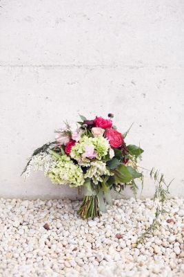 Bouquet Against Wall