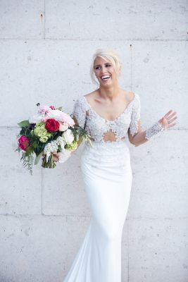 Happy Bride White Backdrop